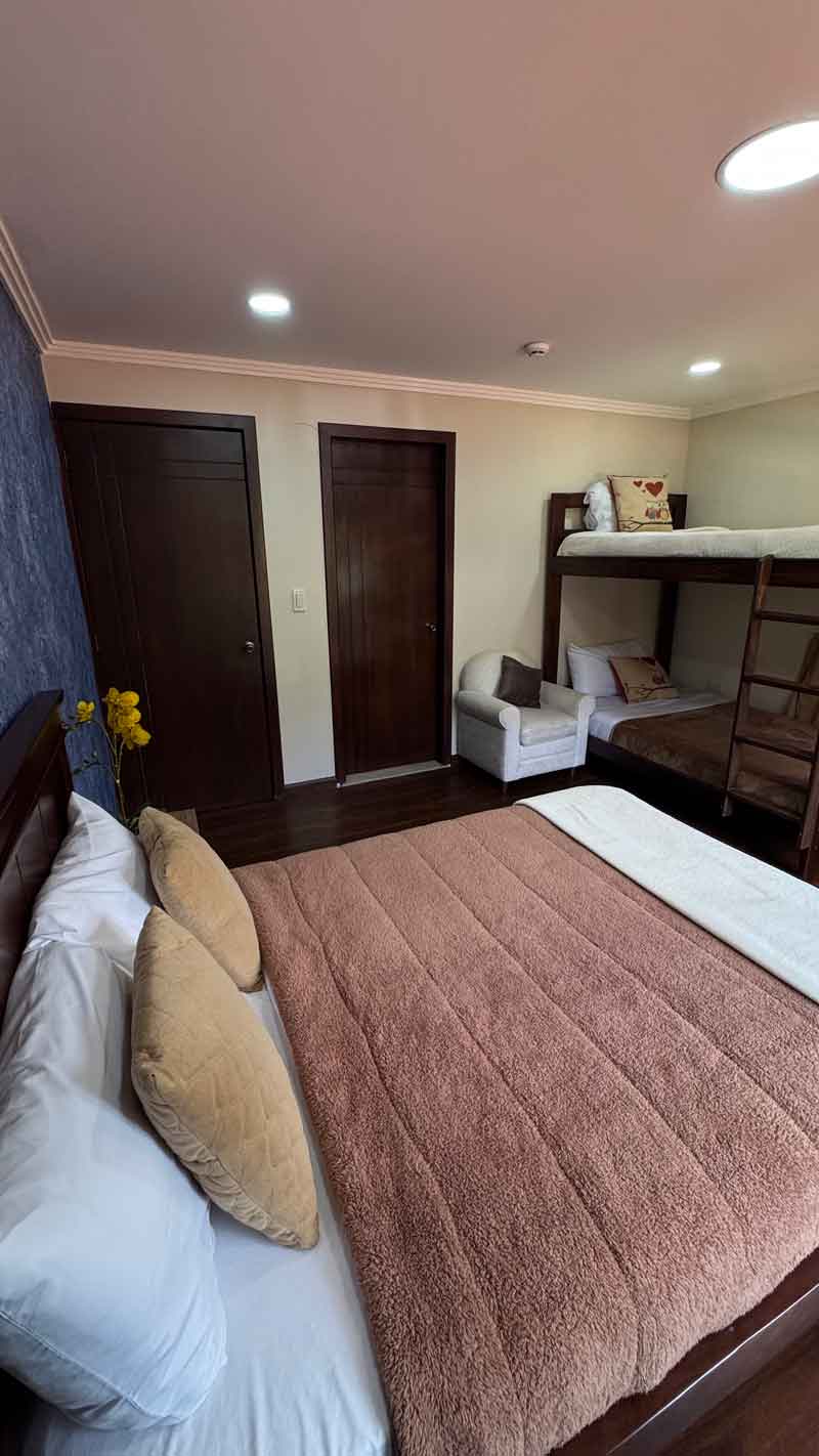 Family room with bed and bunk
