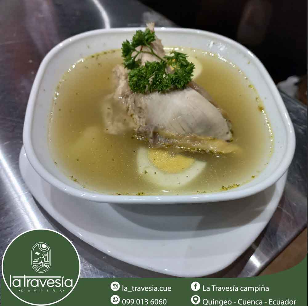 Free-range hen broth