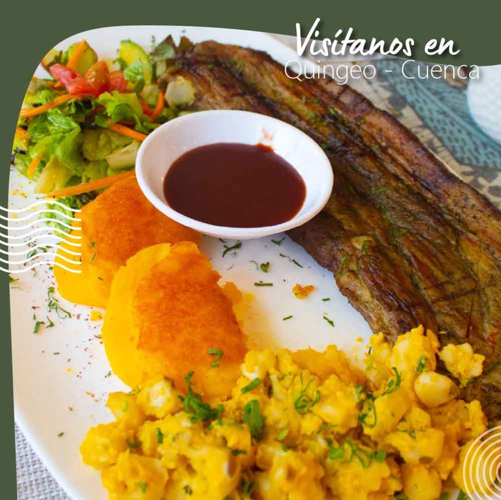 Fish with potatoes and salad